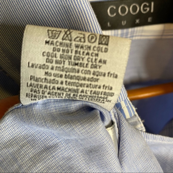 Coogi Luxe Dress Shirt Light Blue Contrast Cuffs & Collar Men’s Medium (15.5/16) - Picture 8 of 15